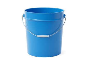 Clean Blue Bucket on White Background, Ideal for Mockups and Designs