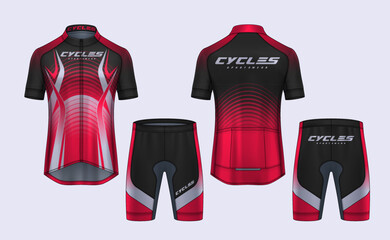 Cycling Jerseys mockup,t-shirt sport design template,uniform for bicycle apparel.	
