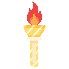 vector illustration of a flaming torch symbolizing liberty and remembrance for a Veterans Day ceremony.