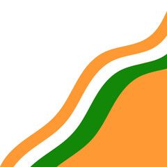 Indian Flag Ribbon Corner Border