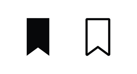 simple black and white bookmark icons side by side
