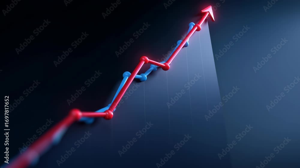 Poster optimistic financial chart showcases digital currency growth. successful upward arrow graph for cbdc