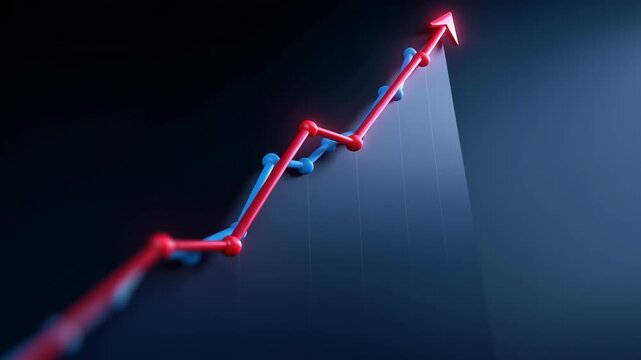 Optimistic financial chart showcases digital currency growth. Successful upward arrow graph for cbdc investment representing hopeful market trend and future economic profit