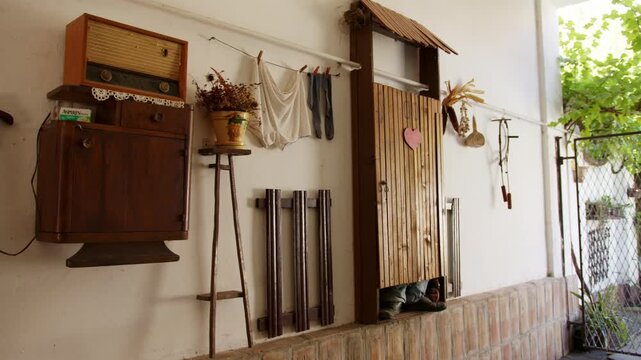 wall decoration with old objects
