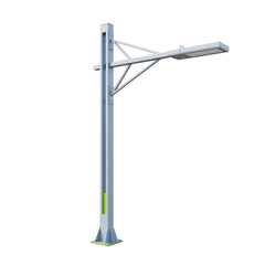 Modern led street light post isolated on transparent background for urban design projects