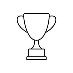 Simple outline drawing of a trophy cup on transparent background
