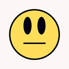 Simple Neutral Face Emoji Icon Illustration