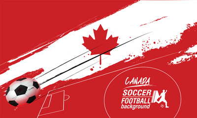 Football or soccer abstract background from paint brushes. Soccer Template design, soccer banner template, Canada flag texture grunge, Brush texture grunge, football cup.eps10