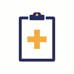 Obraz premium Flat health medical clipboard icon, isometric design with plus sign