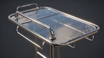 Modern Glass Top Table on White Background