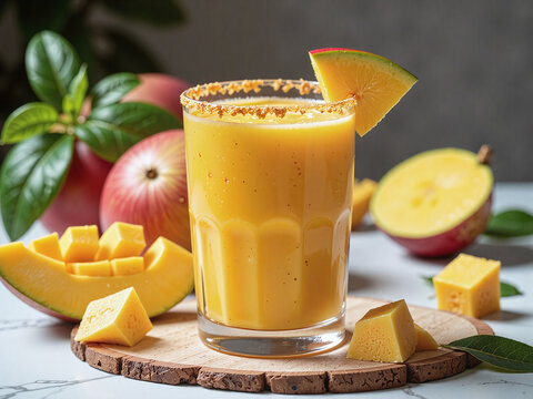 Mango smoothie delivers a rich tropical aroma with a vibrant atmosphere.