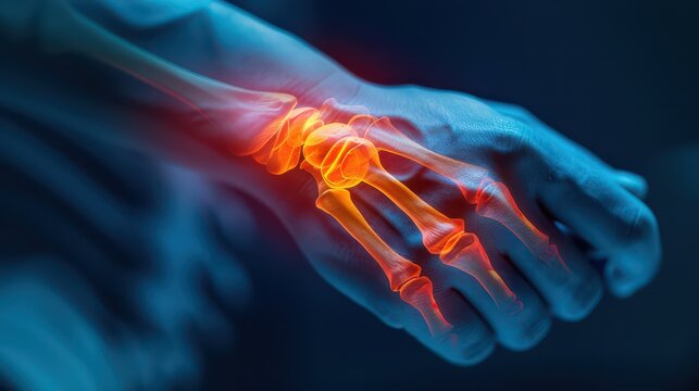 Highlight on arthritis awareness for World arthritis day health education. Horizontal banner. Copy space. Rheumatoid arthritis, autoimmune disease, joint disease