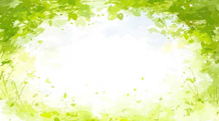 Fototapeta premium Light-filled green foliage frame