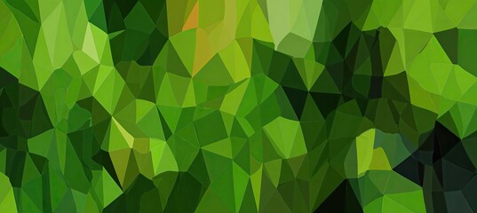 Abstract background of varying shades of green, composed of many small triangles
