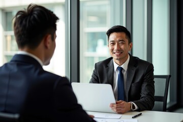 Obraz premium Through the Eyes of HR: A Photo Series of Corporate Job Interviews and Employment Offers