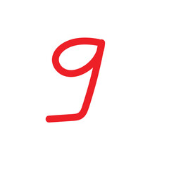 Obraz premium red number 9