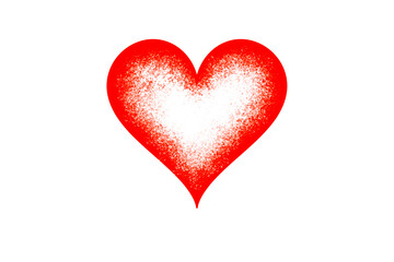Red heart isolated on white background symbol of love and romance for valentine wedding or holiday design illustration