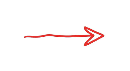 Hand-Drawn Red Arrow Pointing Right.