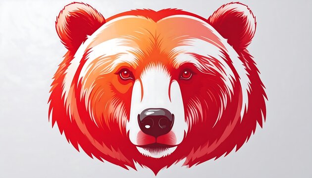 Bear head, vibrant colors