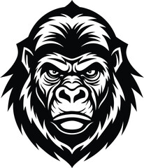 Fototapeta premium a wise old gorilla head logo silverback thoughtf.eps
