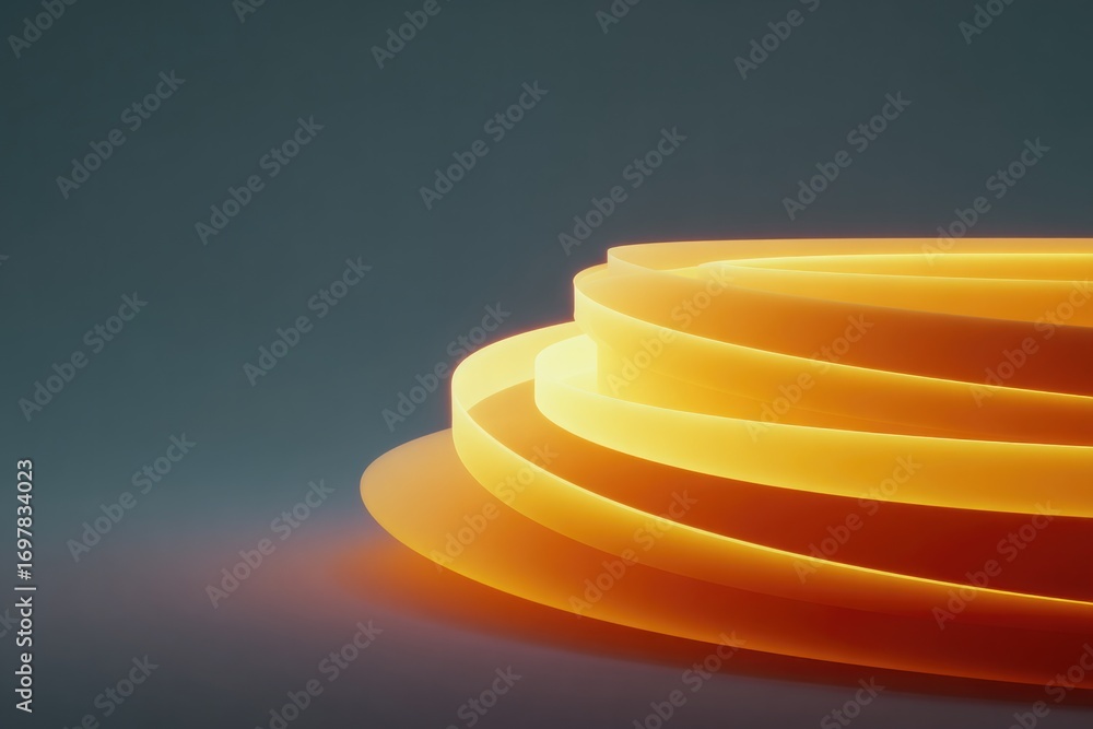 Poster soft glowing layers create mesmerizing visual effect with warm t