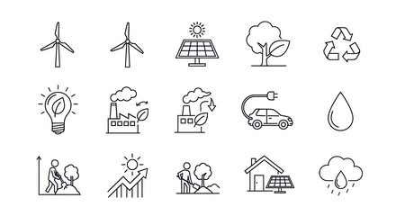 Fototapeta premium Eco Icons.