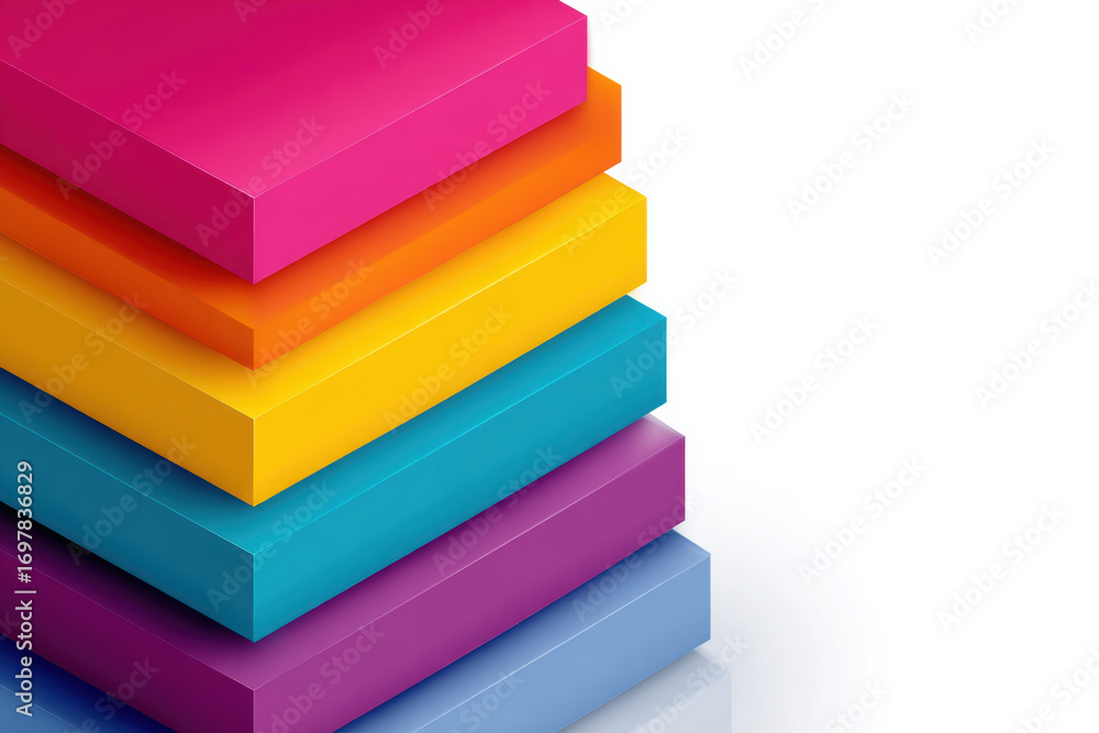 Aufkleber vibrant stack of multicolored blocks representing business venture. capital structure supports dynam
