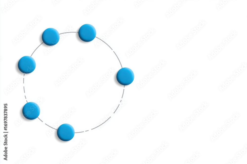 Aufkleber minimal network diagram illustrating business ecosystem. this simple circular connection represents 