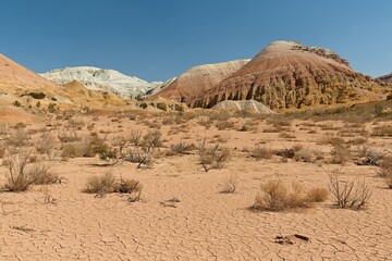 Aktau Mountains in Altyn-Emel National Park. Kazakhstan. Asia.