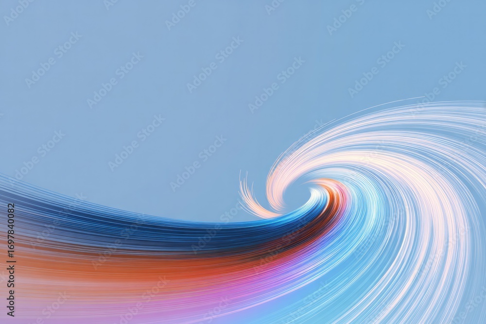 Poster swirling colors blend harmoniously, creating dynamic abstract mo