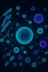 Naklejka premium Microscope close-up of biotech samples