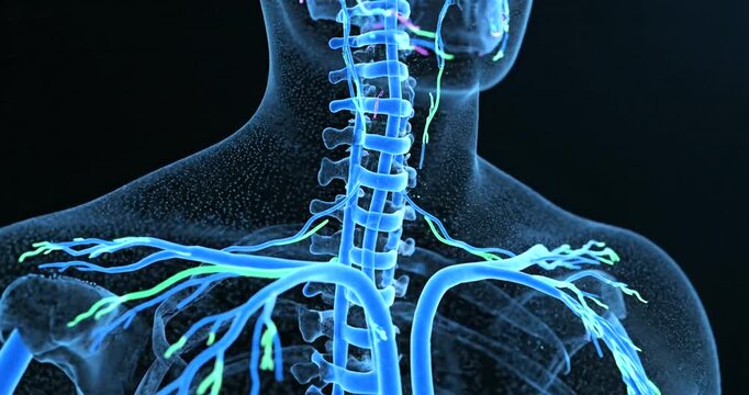 Human Nervous System and Spine Anatomy.