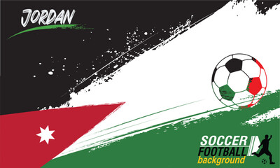 Football or soccer abstract background from paint brushes. Soccer Template design, soccer banner template, Jordan flag texture grunge football cup, Brush texture grunge, football cup.eps10