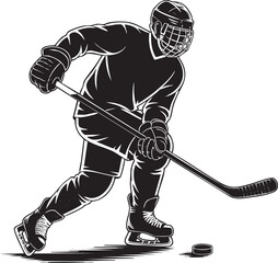 Hockey player action shot vector illustration ice sport athlete design