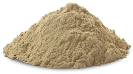 Light tan powder pile on white background