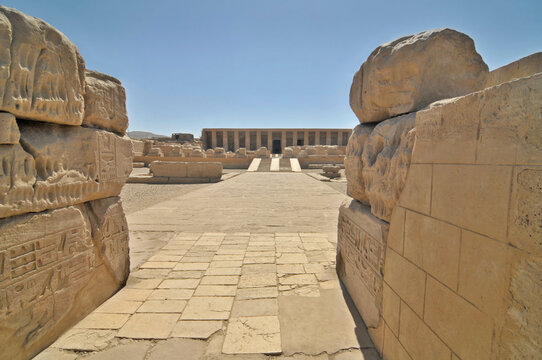 The Temple of Seti I  known as the Great Temple of Abydos , Egypt
