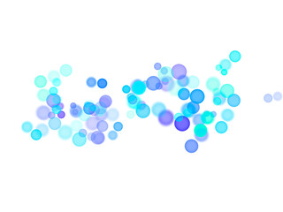 Vibrant blue and cyan bokeh circles create a dynamic, abstract visual flow for modern design projects