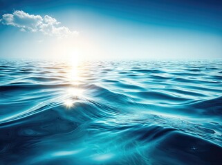 Obraz premium Tranquil ocean sunrise, calm waves reflecting light