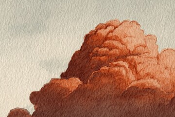 Watercolor cloudscape, muted hues