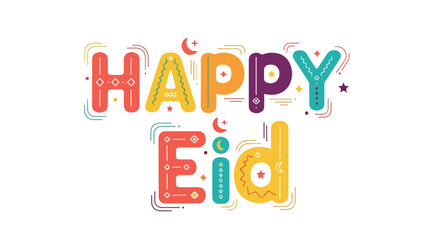 Fototapeta premium Joyous Eid Celebration: A Colorful Illustration for Festive Greetings and Cultural Events