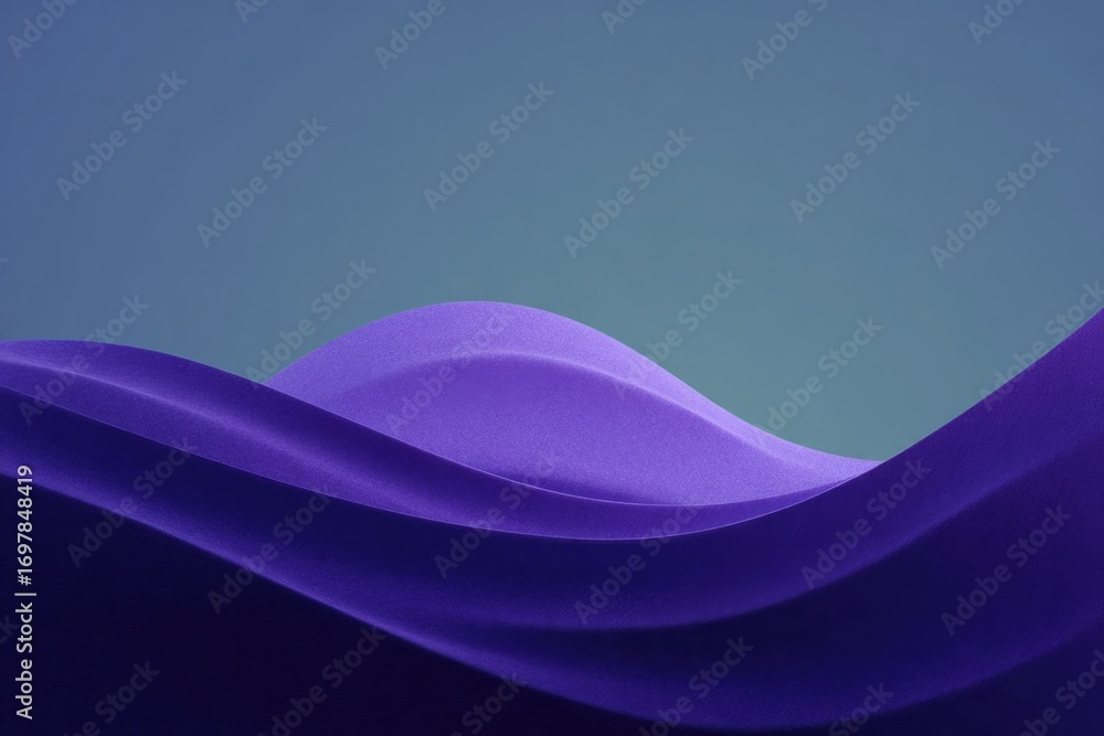 Poster soft undulating waves in deep purple create soothing, abstract l