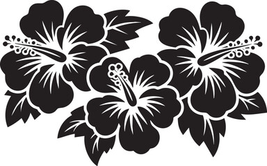 Black hibiscus flowers floral design hawaiian flower tropical hibiscus art