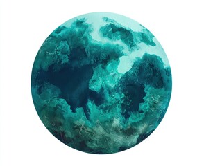Azure sphere, Earth-like planet, textured