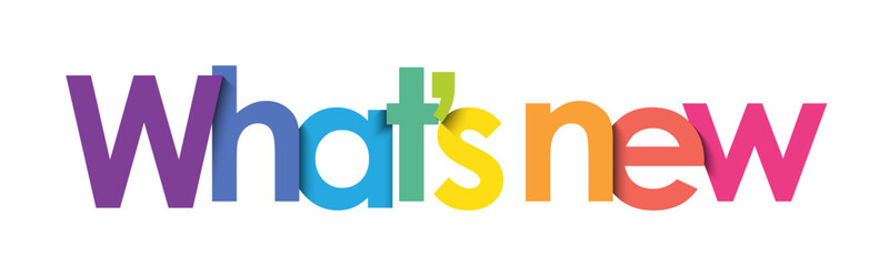 WHAT'S NEW colorful vector typography banner