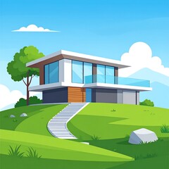 Modern house on a hill (1)