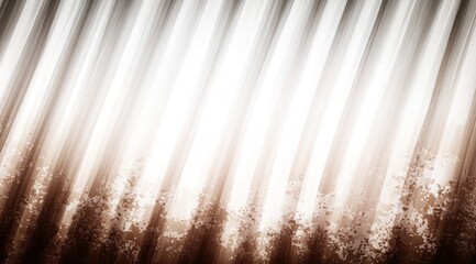 Diagonal stripes in light and dark brown, abstract background with blurry foliage