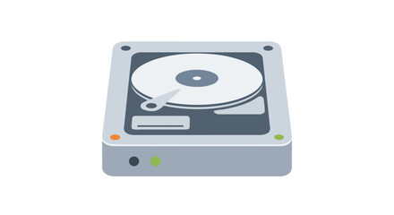 Fototapeta premium Stylized rendition of a hard drive disk storage system for information archiving and processing, emphasizing its design with smooth color gradients