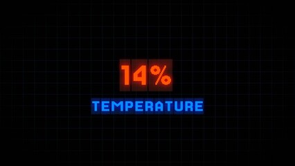 Fototapeta premium 14% temperature illustration. Thermometer 14% Celsius.