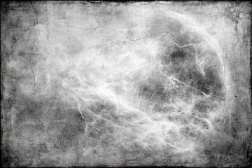 Gray textured, distressed background with a light gray abstract form