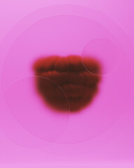 Raspberry Frosted Glass Pink Background Circles 3d illustration